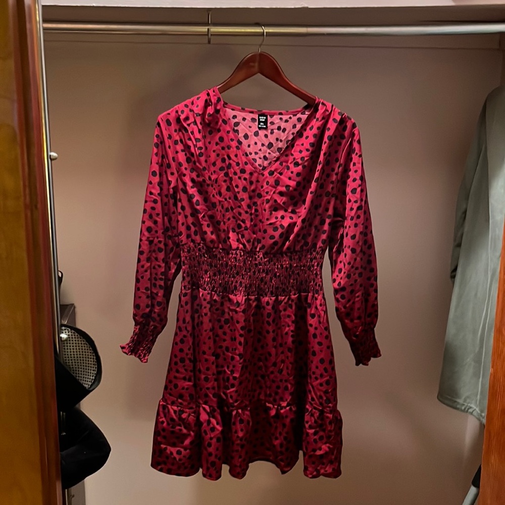 Red and black Dalmatian print. SHEIN brand.